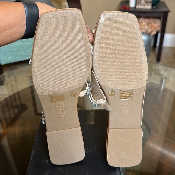 INC Womens Pommona Rhinestone Slip On Slide Sandals Sz‎ 10 - Picture 3 of 6